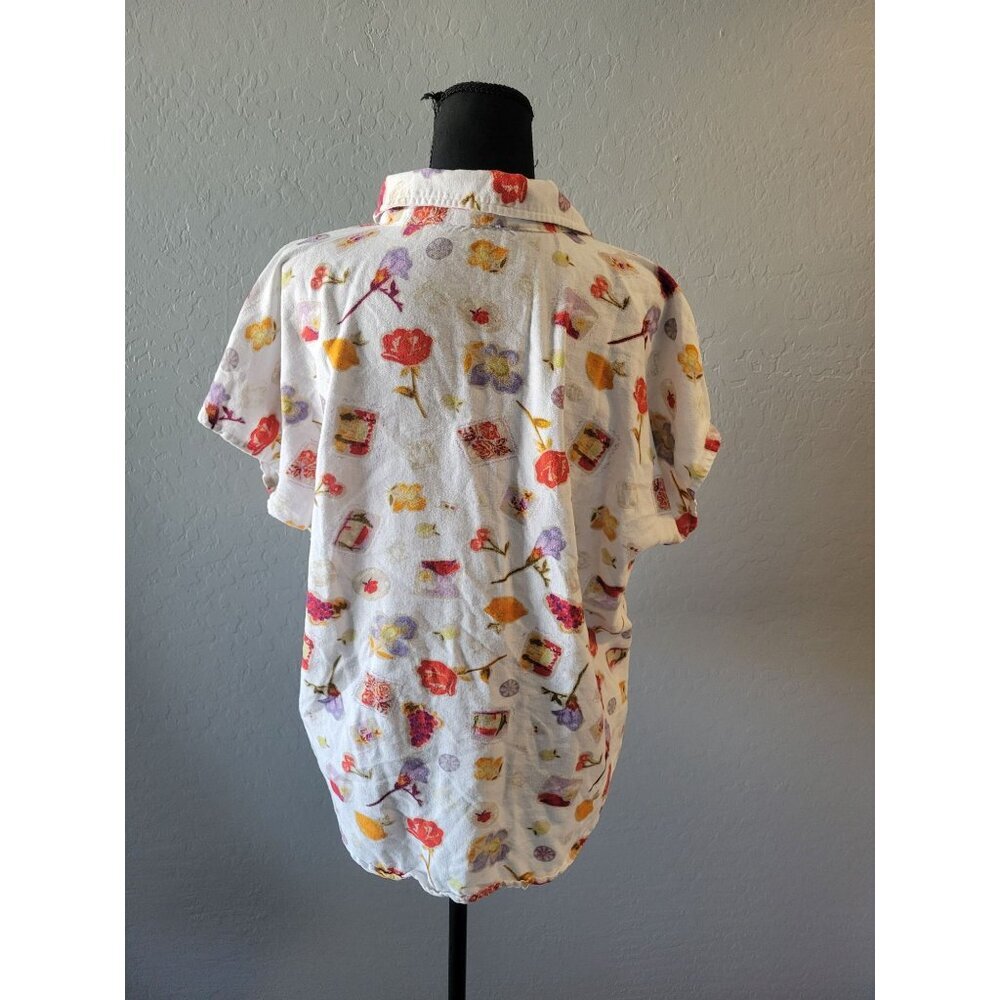 Hector & Orchard Tuscany Style Short Sleeve Collared Button Up Size L Linen City - Picture 6 of 11